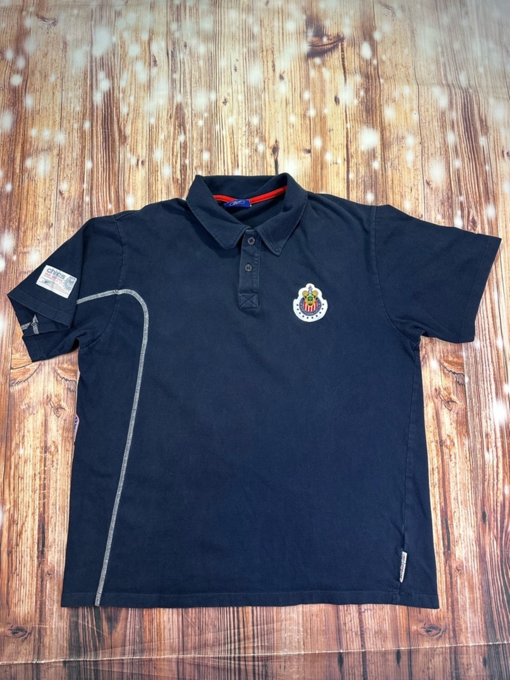 Vintage Reebok  Las Chivas Soccer Polo Shirt 
Navy Blue Size Large Men’s